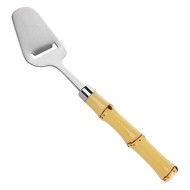 Espatula Para Queijo 20cm de Aço Inox Com Cabo de Plastico Bambu Natural